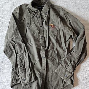Abercrombie & Fitch Men's Size Small Olive Green Flannel Shirt